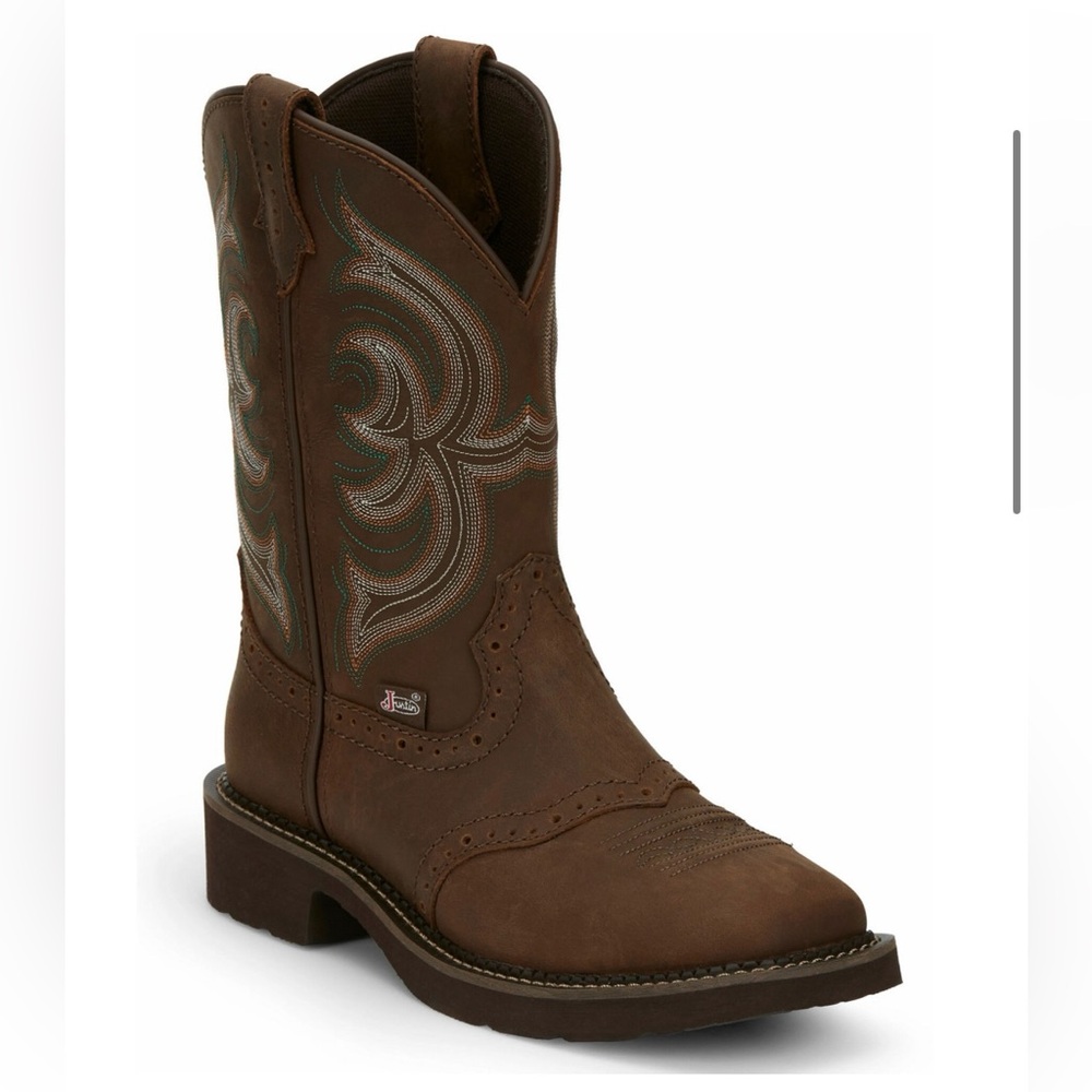 JUSTIN WOMEN'S INJI WESTERN BOOTS - BROAD SQUARE TOE - NWOT